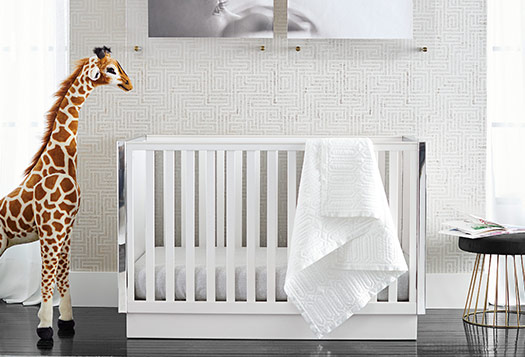 Clearance Crib Boy Nursery Glam Modern Chrome Pottery Barn Kids