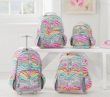 Mackenzie Rainbow Zebra Backpack | Pottery Barn Kids