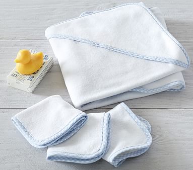 Gingham Washcloths & Bath Wrap Sets | Pottery Barn Kids