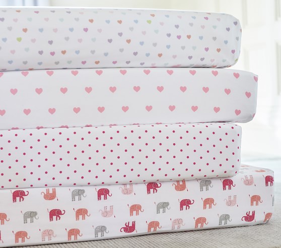 Organic Heart Crib Fitted Sheet | Pottery Barn Kids