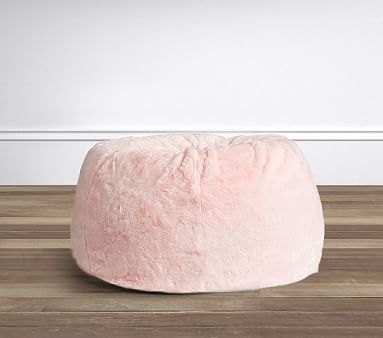 Pink Faux Fur Anywhere Beanbag™ | Pottery Barn Kids