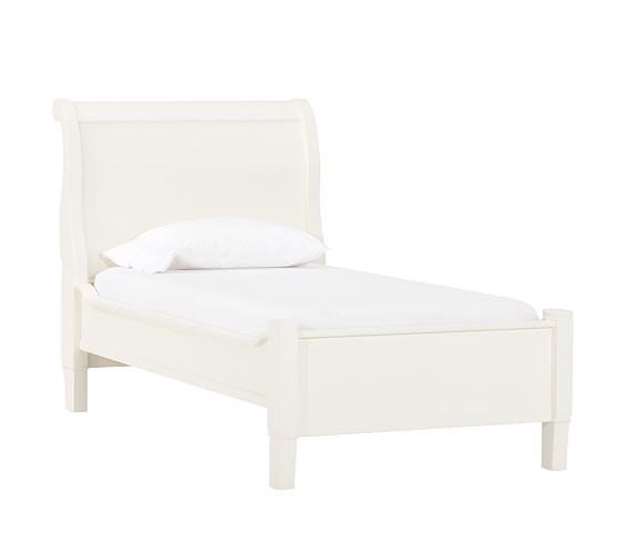 Larkin Twin Sleigh Bed, Simply White | Pottery Barn Kids