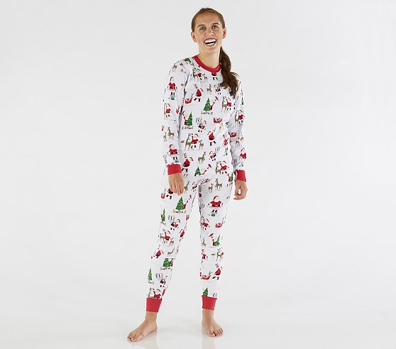 Jolly Santa Adult Tight Fit Pajama | Pottery Barn Kids