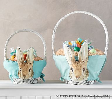 easter basket rabbit liners beatrix aqua potter