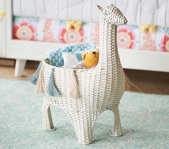 Llama Shaped Wicker Storage Pottery Barn Kids