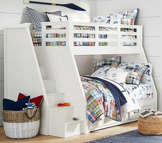 Belden Twin-Over-Full Stair Loft Bed | Pottery Barn Kids