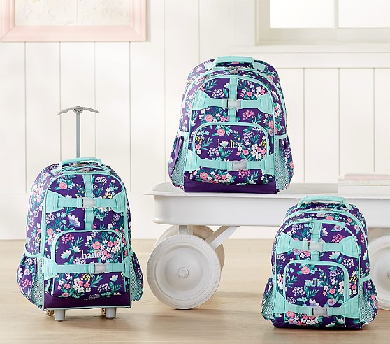 Mackenzie Purple Flower Bouquet Backpack | Pottery Barn Kids