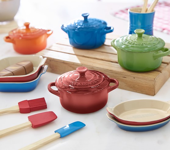 Marseille Blue Le Creuset® Toy Bakeware and Utensil Set | Pottery Barn Kids