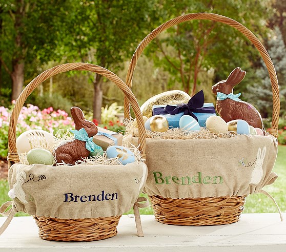 Natural Bunny Easter Basket Liners C 