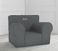 Kids Anywhere Chairs Pottery Barn Kids   Oversized Charcoal Twill Anywhere Chair T 