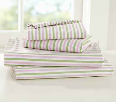 Savannah Stripe Sheeting | Pottery Barn Kids