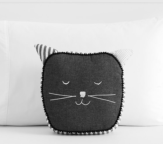 black cat shaped pillow