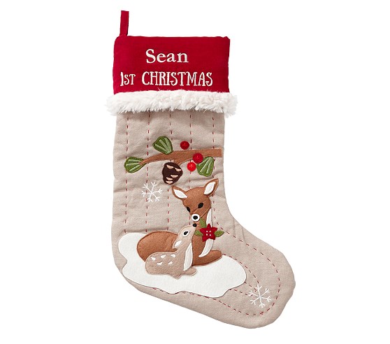 babys 1st woodland stocking | pottery barn kids