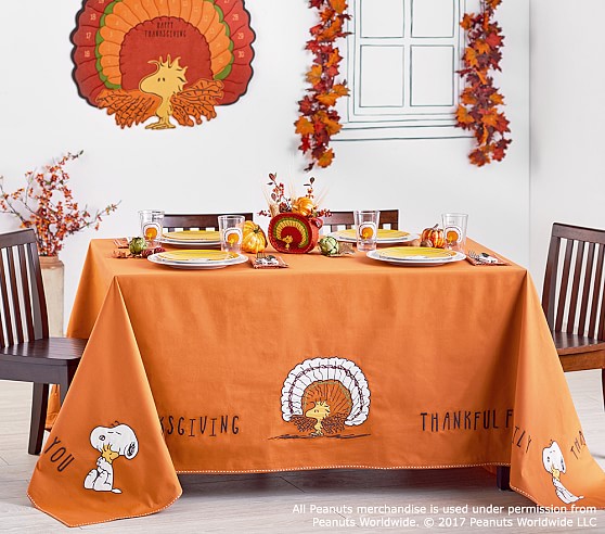 Peanuts® Thanksgiving Tablecloth | Pottery Barn Kids