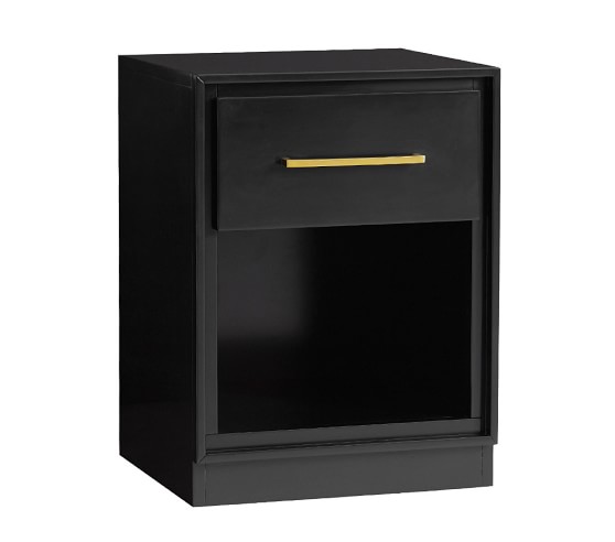 Art Deco Nightstand, High Gloss Black | Pottery Barn Kids