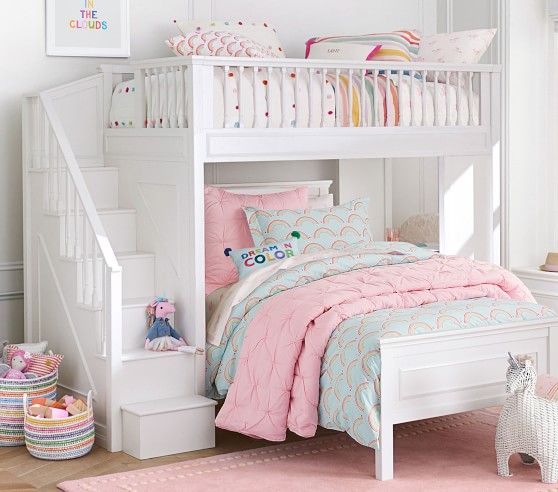 Fillmore Stair Loft Bed & Lower Bed Set | Pottery Barn Kids