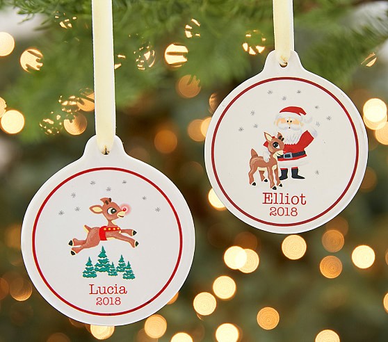 Rudolph the Red-Nosed Reindeer® Personalized Ornaments | Pottery Barn Kids