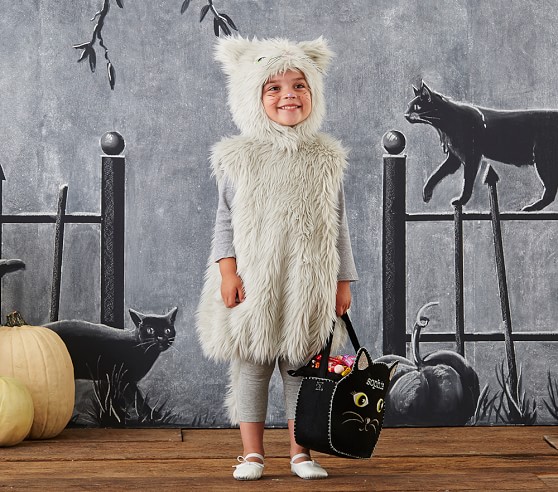 Toddler Gray Puffy Kitty Costume | Pottery Barn Kids