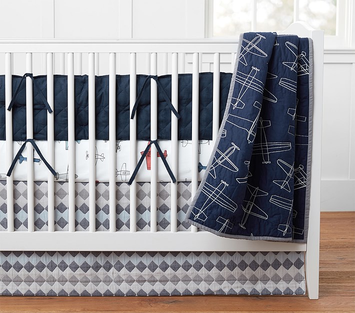 baby aviator crib bedding set