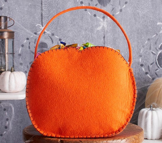 Pumpkin Felt Tote Treat Bag | Pottery Barn Kids