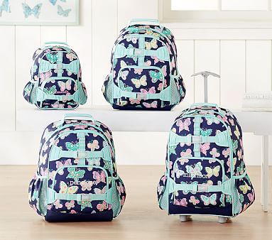 Mackenzie Navy Butterfly Kids Backpack | Pottery Barn Kids