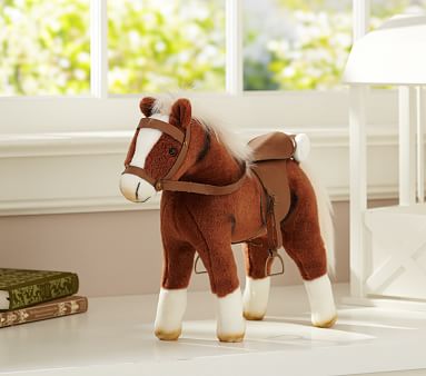 plush horse barn with horses