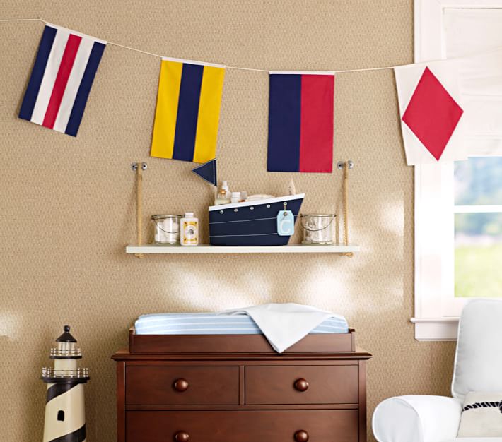 Fabric Sailboat Changing Table Storage