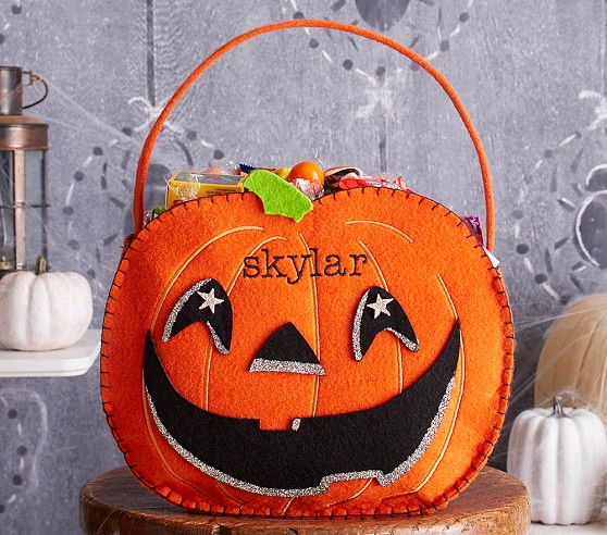 Pumpkin Felt Tote Treat Bag | Pottery Barn Kids