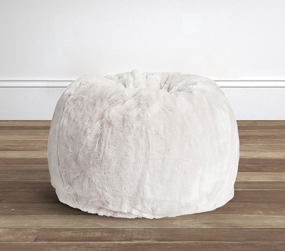 Gray Faux Fur Anywhere Beanbag™ | Kids Bean Bag Chairs | Pottery Barn Kids
