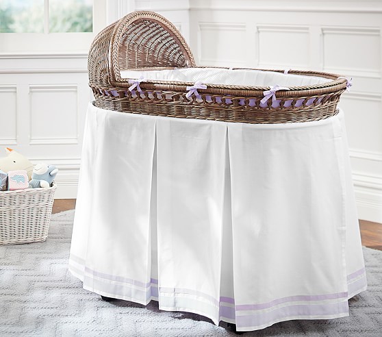 Harper Bassinet Bedding Set, Bumper & Crib Skirt, Lavender ...