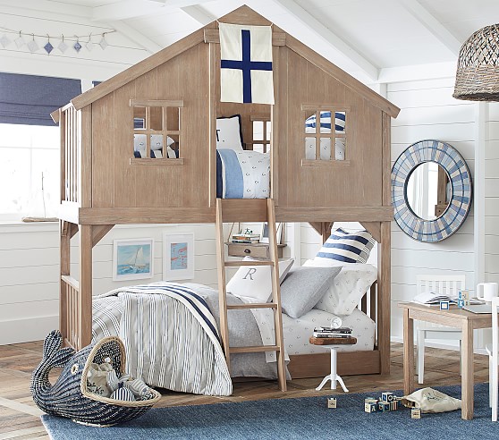 Tree House Twin-Over-Twin Kids Bunk Bed | Pottery Barn Kids