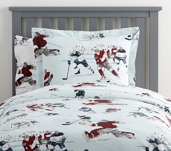 Organic Vintage Hockey Kids Duvet Cover Pottery Barn Kids