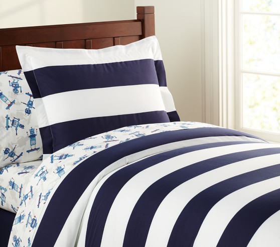 Rugby Stripe Duvet Cover Pottery Barn Kids