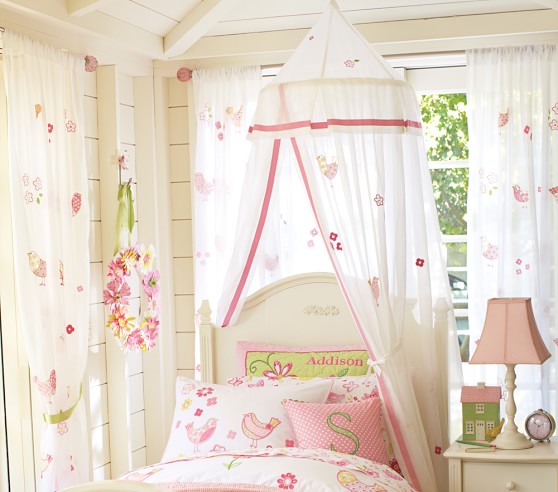 Bird Flower Applique Bed Canopy Pottery Barn Kids