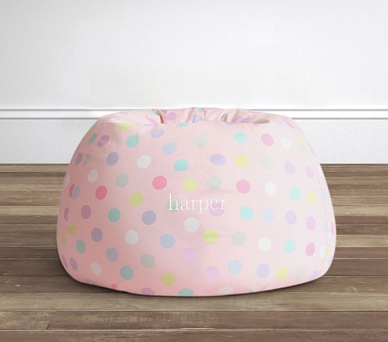 Pink Multi Dot Anywhere Beanbag Kids Bean Bag Chairs Pottery