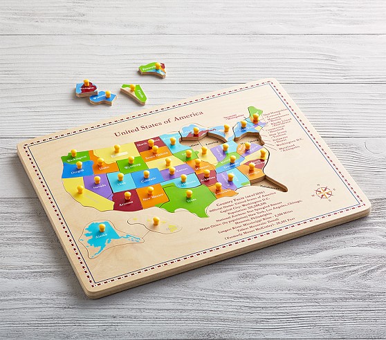 Usa Map Puzzle Educational Toys For Kids Pottery Barn Kids