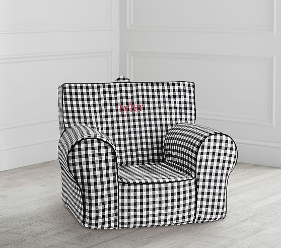 Black Check Anywhere Chair Kids Armchair Pottery Barn Kids