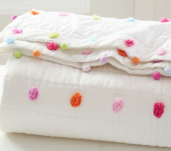 Bright Pom Pom Kids Comforter Set Pottery Barn Kids