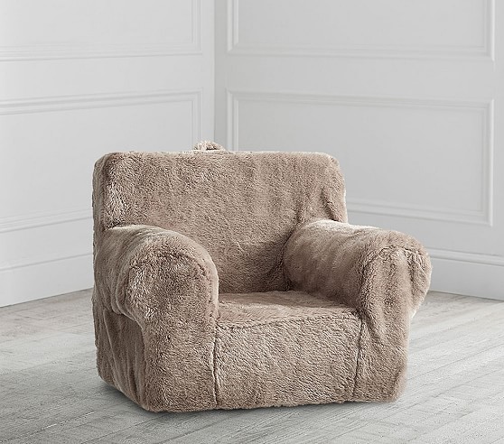 Taupe Faux Fur Anywhere Chair Kids Armchair Pottery Barn Kids