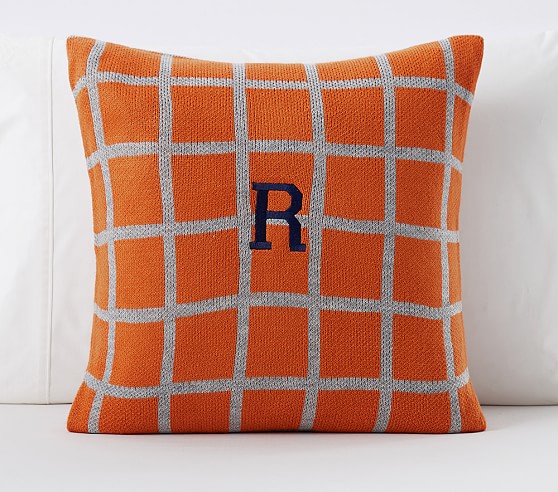 Grid Knit Personalized Kids Pillow Sham Pottery Barn Kids