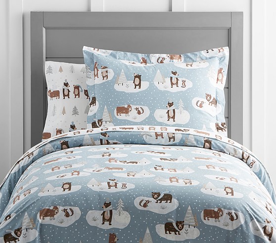 Winter Bear Kids Duvet Cover Pottery Barn Kids