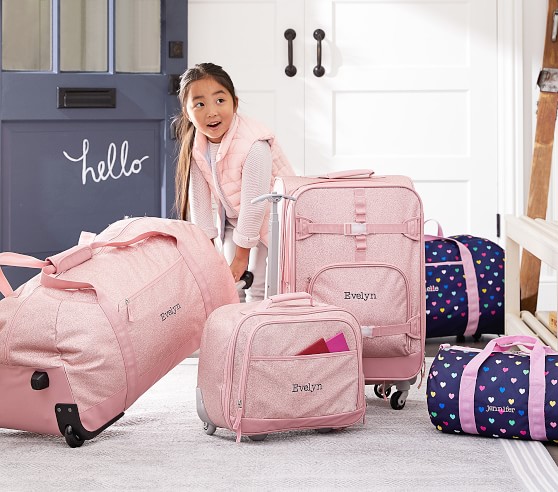 Pink Glitter Medium Rolling Kids Duffle Bag Pottery Barn Kids