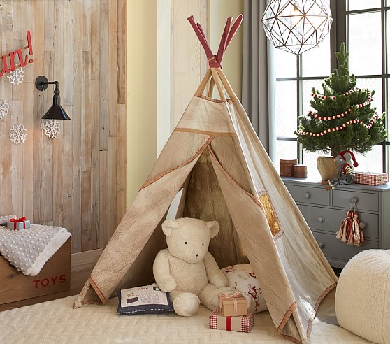 Red Stitch Teepee Play Tent Pottery Barn Kids