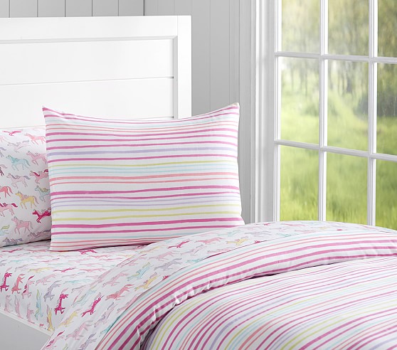 Rainbow Stripe Kids Duvet Cover Pottery Barn Kids