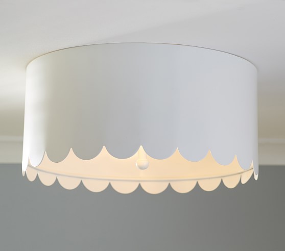 Scalloped White Metal Kids Flush Mount Light Pottery Barn Kids