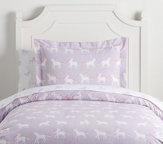 Unicorn Rainbow Kids Duvet Cover Pottery Barn Kids