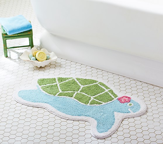 Turtle Shaped Kids Bath Mat Pottery Barn Kids