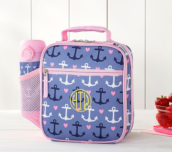 Blue Pink Anchor Hearts Classic Kids Lunch Box Pottery Barn Kids