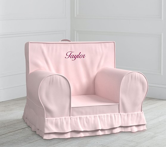 Oversized Pink Lux Ruffle Anywhere Chair Oversized Kids Chair