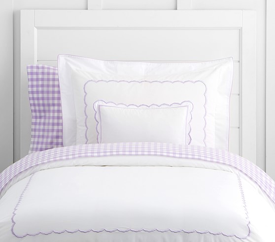 Organic Scallop Border Kids Duvet Cover Pottery Barn Kids